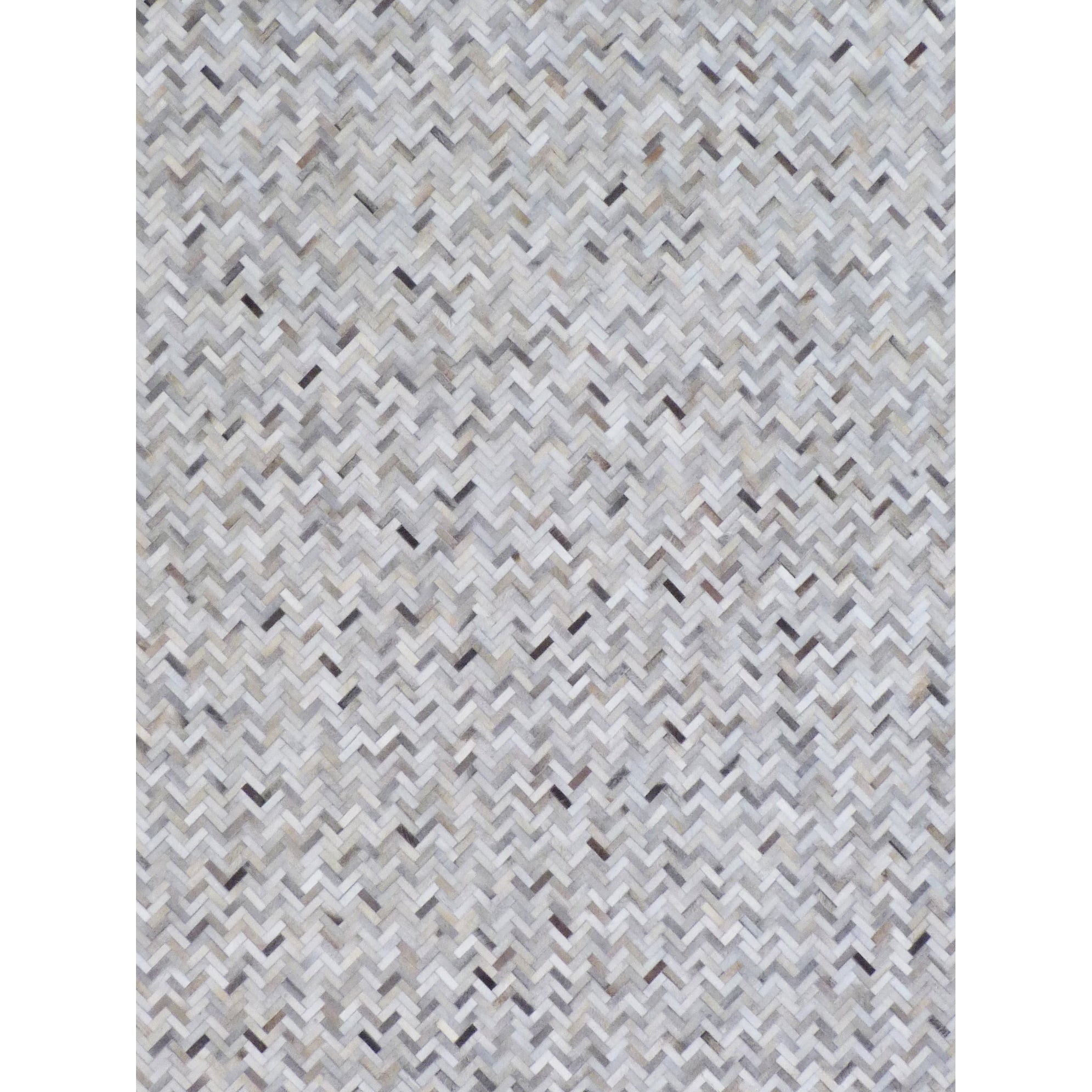 Mosaic Leather Hand Tufted Leather Hide Silver Area Rug