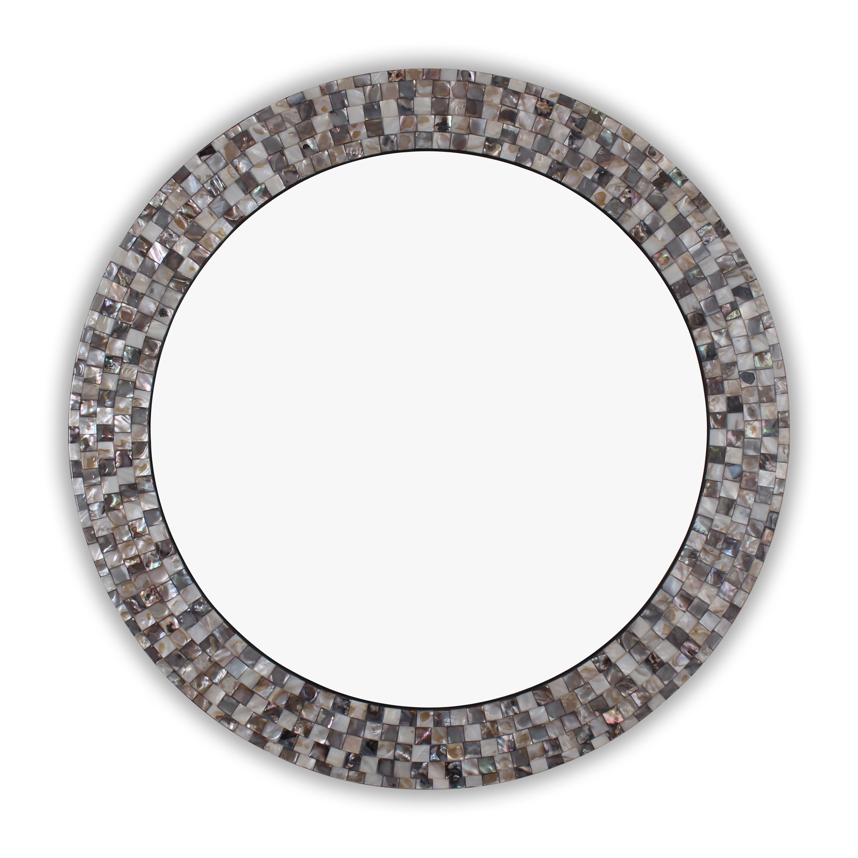Mosaic Seashell Wall Mounted Accent Mirror 29.72 X 29.72