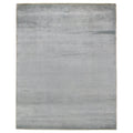 Mosaic Hand Knotted Bamboo Silk Light Blue Area Rug 106 X 196