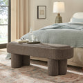 Mossi 52 Inch Oval Boucle Fabric Bench