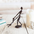Mother Playing And Swinging Child Bronze Sculpture