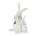 Mother And Baby Rabbit With Florals 10.5 H