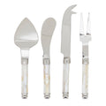 Mother Of Pearl Handle Cheese Knife Set Stainless Steel Entertaining Knives With Gift Box