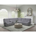 Motion Recliner Sectional Center Console Cup Holder Gray Finish Upolstered 1Pc