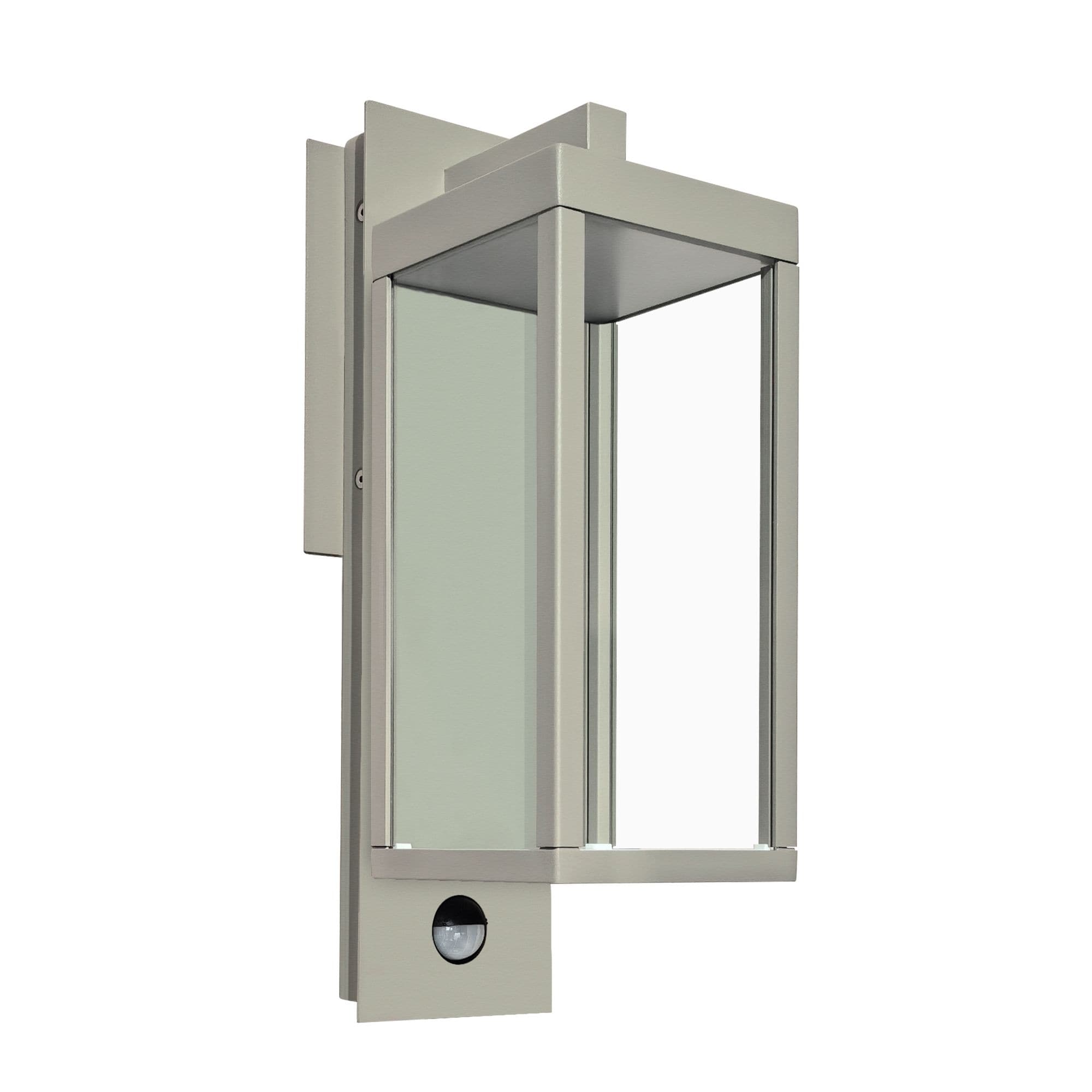 Motion Sensor Outdoor Wall Light Integrated Led Porch Light With Clear Glass Shade