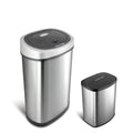 Motion Sensor Stainless Steel 2 In 1 Combo Bathroom Kitchen Trash Can Set
