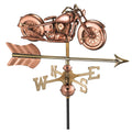 Motorcycle Pure Copper Garden Weathervane With Garden Pole By Good Directions
