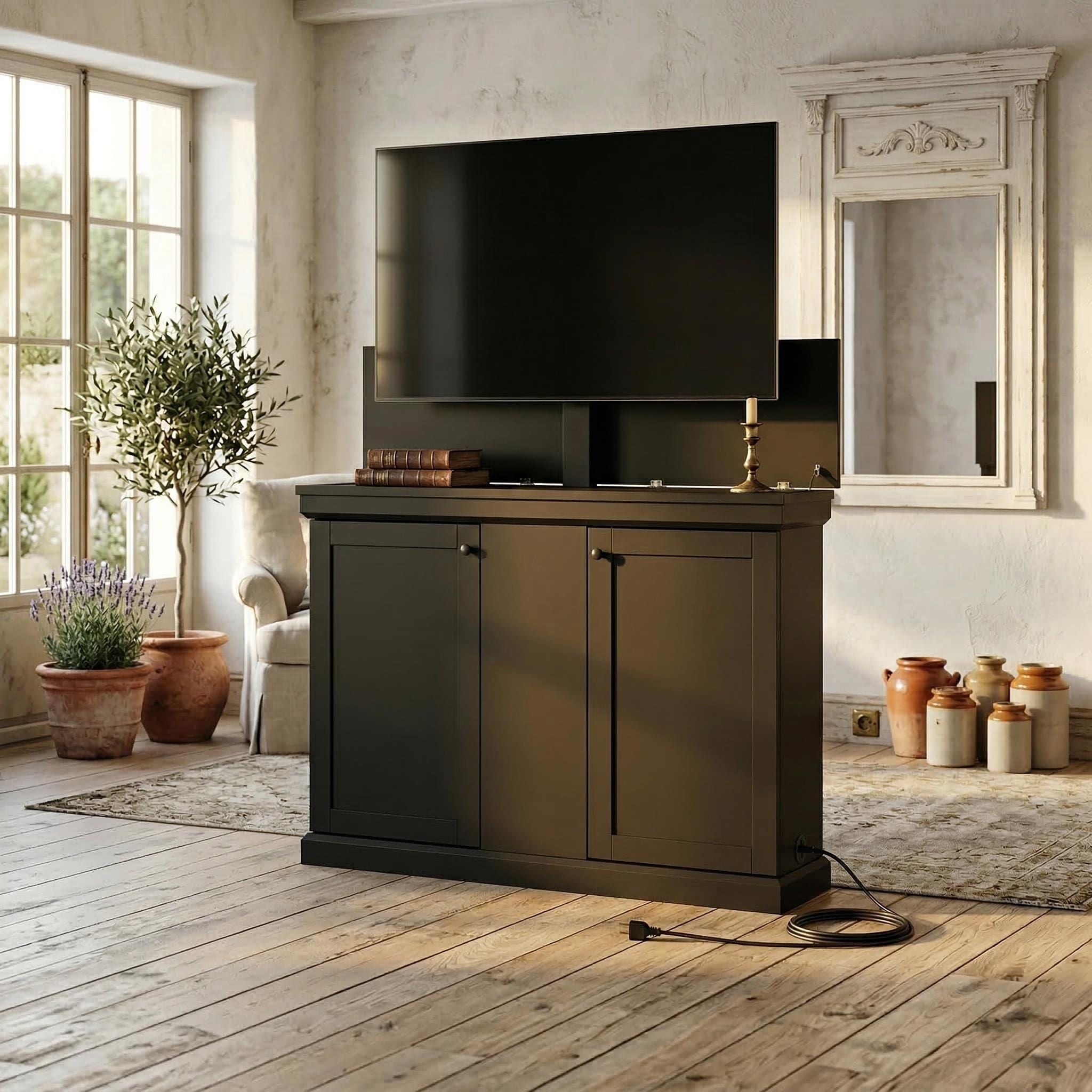 Motorized Tv Lift Cabinet For Tvs Up To 50 Inch Pop Up Tv Lift Console With Remote Control Hidden Tv Cabinet Stand