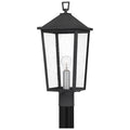Mottled Black One Light Outdoor Post Mount From The Stoneleigh Collection