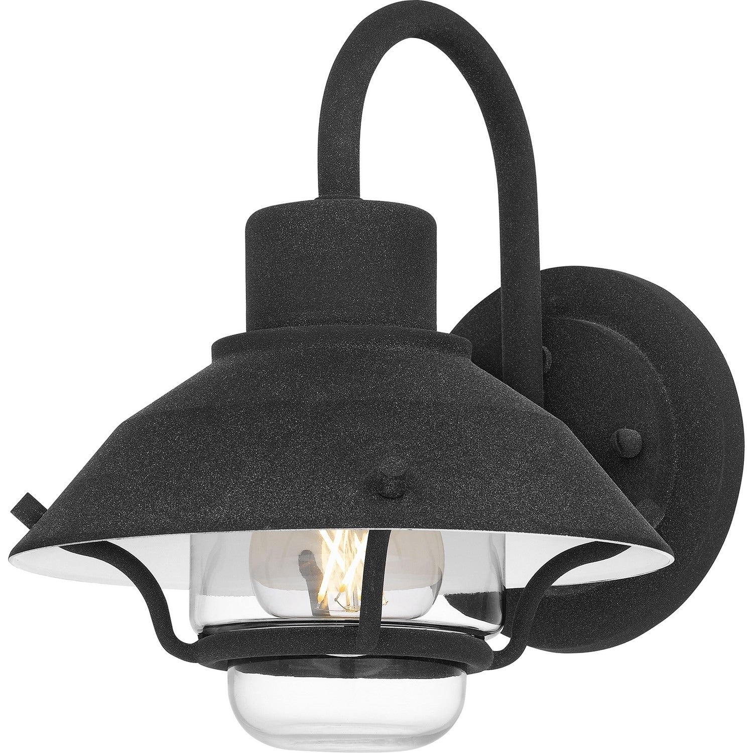Mottled Black One Light Outdoor Wall Mount From The Lavalier Collection