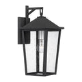 Mottled Black One Light Outdoor Wall Mount From The Stoneleigh Collection