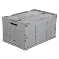 Mount It Collapsible Plastic Storage Crate Collapsible Utility Distribution Container With Attached Lid Mi 908 Gray