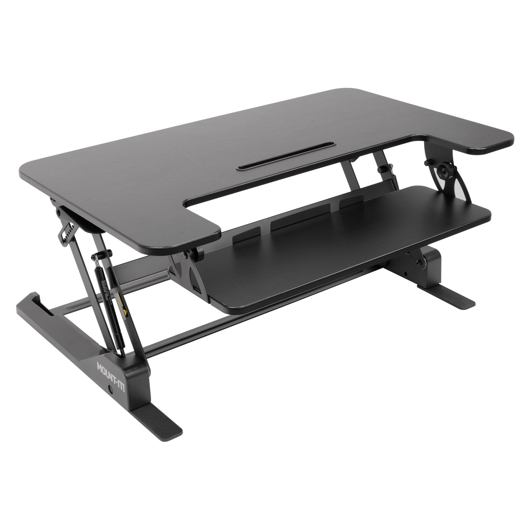 Mount It Height Adjustable Standing Desk Converter With 36 Wide Platform Black Mi 7926