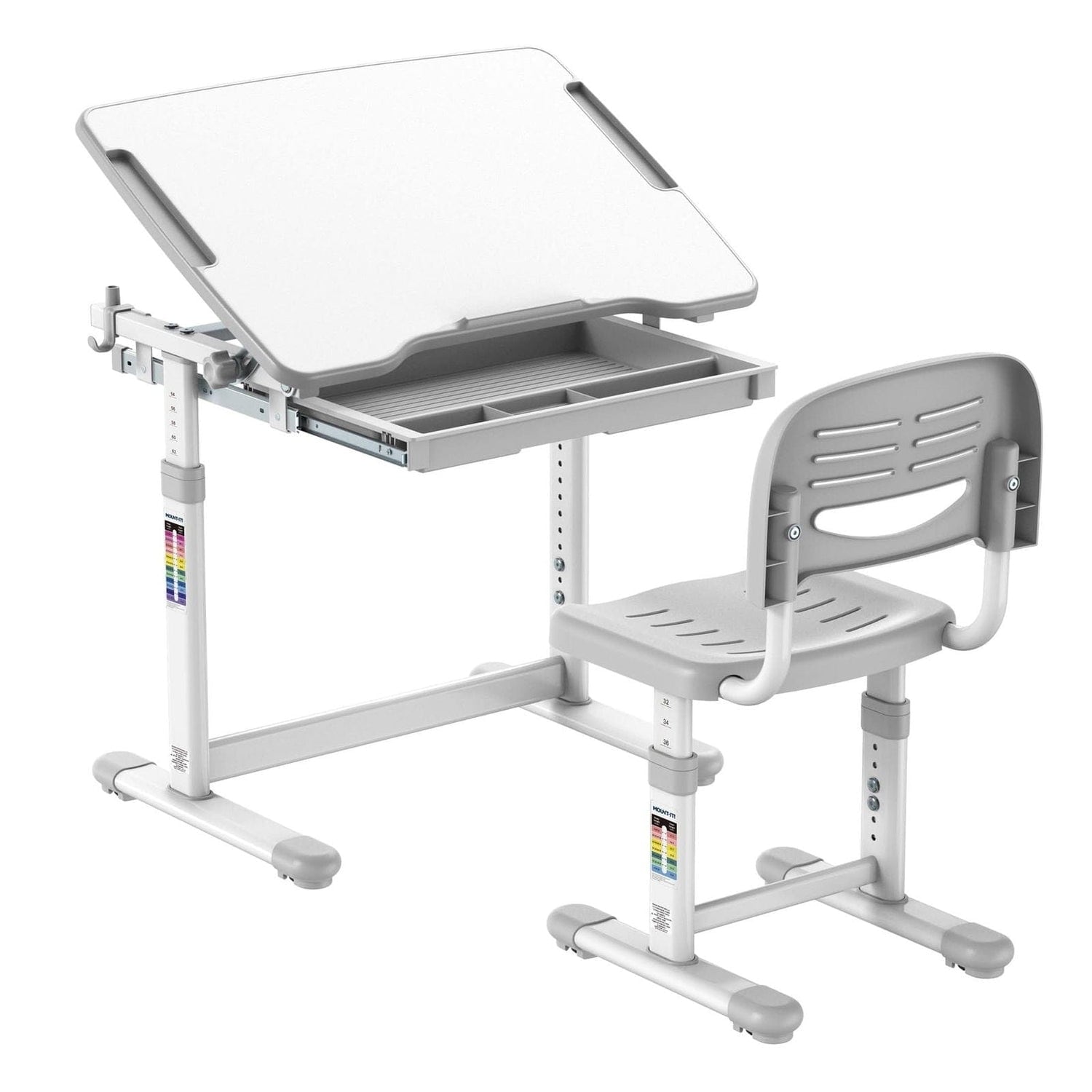 Mount It Kids Desk And Chair Set Height Adjustable Ergonomic Childrens School Workstation With Storage Drawer