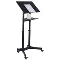 Mount It Portable Standing Desk Presentation Lectern Laptop Stand Up Desk With Caster Wheels Mi 7971