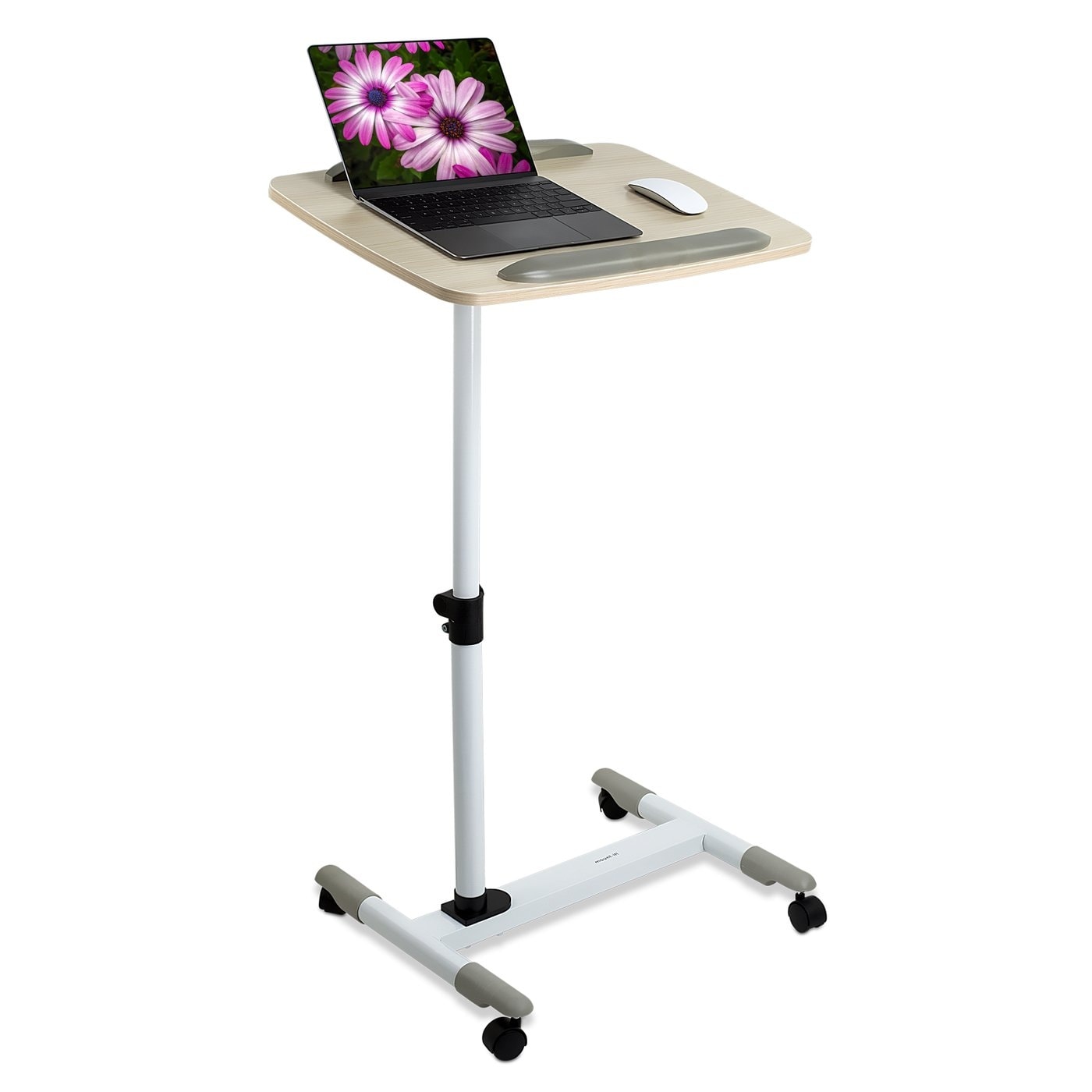 Mount It Rolling Laptop Cart Height Adjustable Bedside Tray With Wheels Mi 7946