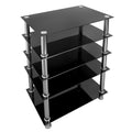Mount It Tempered Glass Av Component Media Stand Audio Tower And Media Center With 5 Shelves