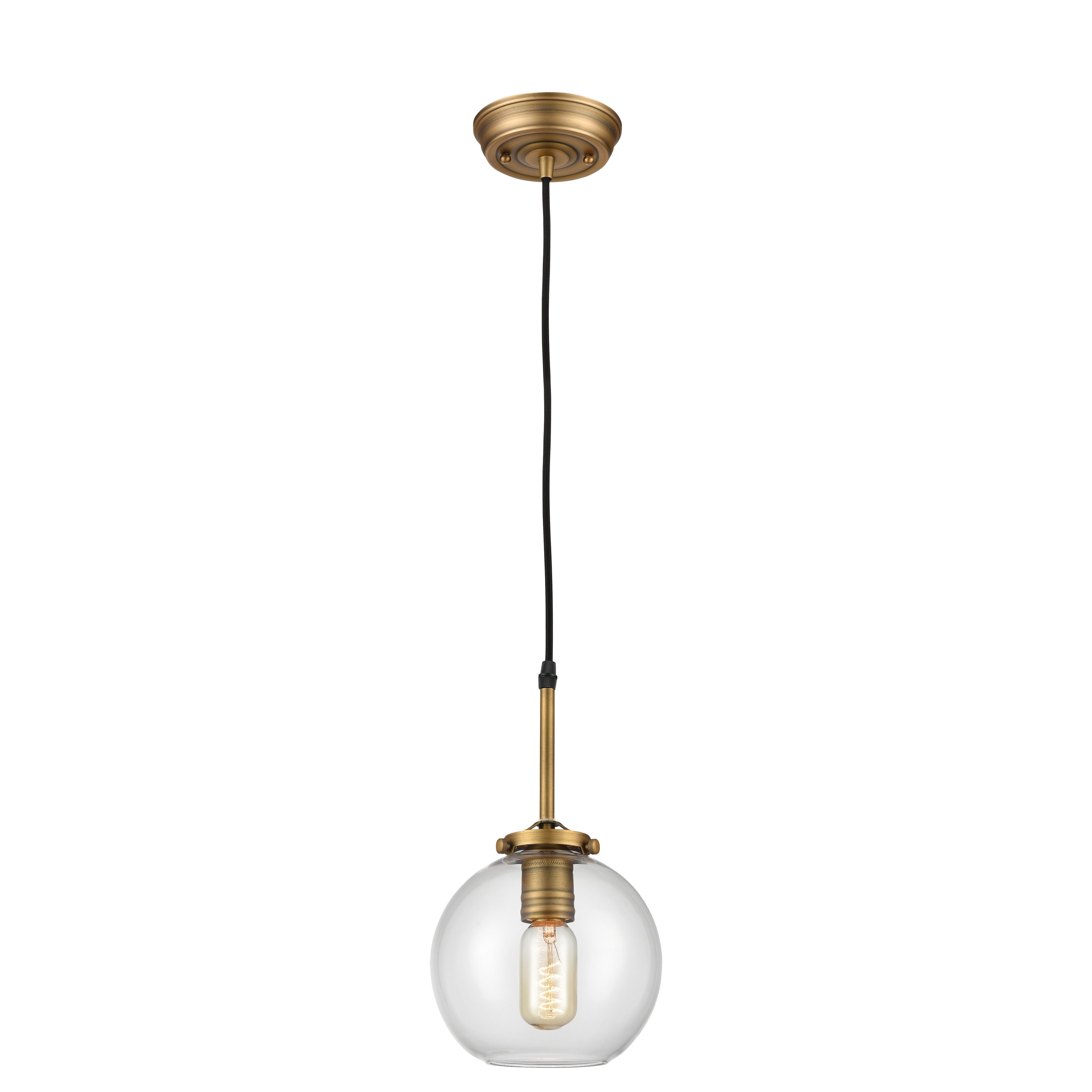 Mountain Creek 7 Inch Wide 1 Light Mini Pendant In Aged Brass 7In W X 7In D X 12.25In H