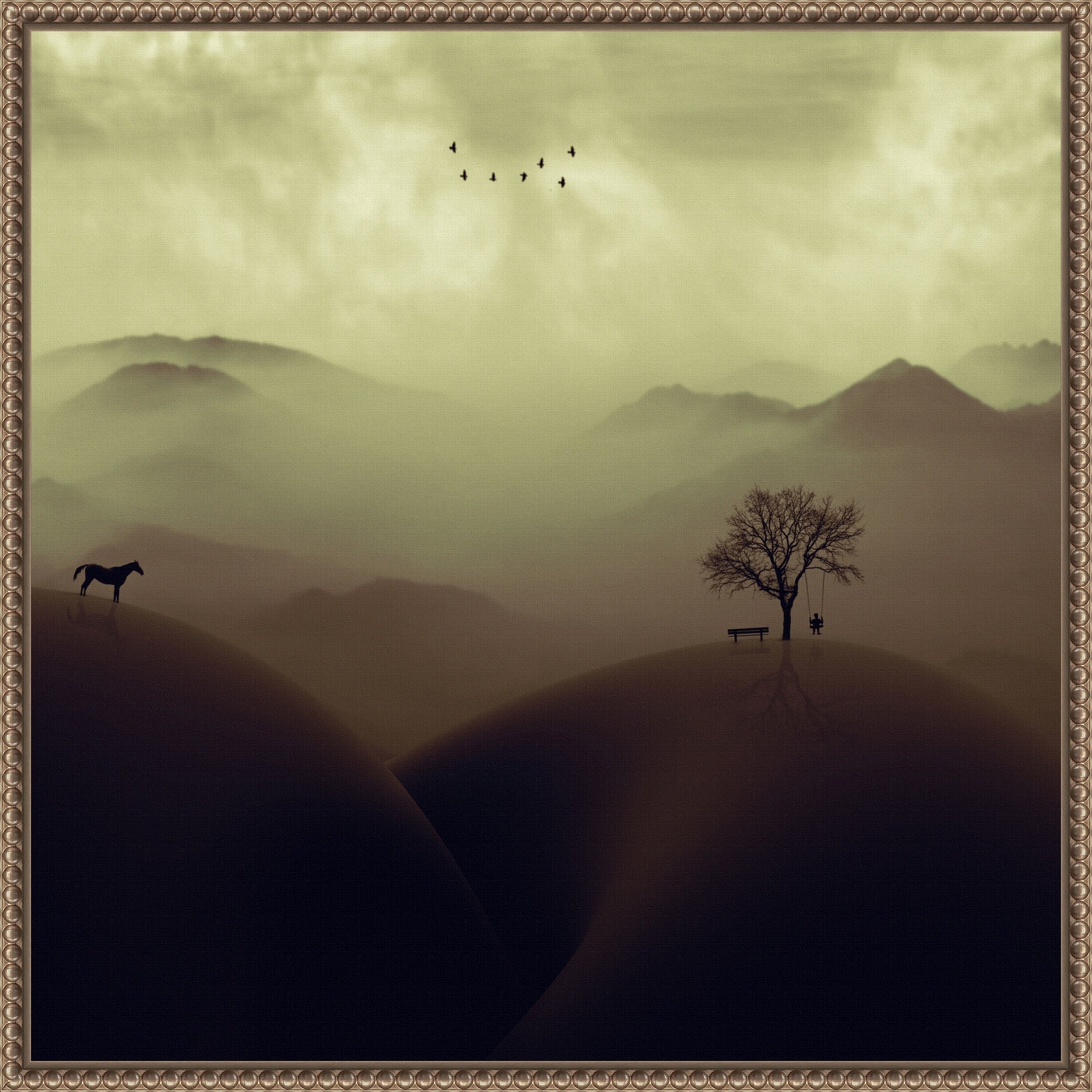 Mountains By Hadi Malijani Framed Canvas Wall Art Print