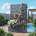 Movable Raised Garden Bed Planter Box With Trellis And Lockable Wheels