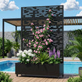 Movable Raised Garden Bed Planter Box With Trellis And Lockable Wheels