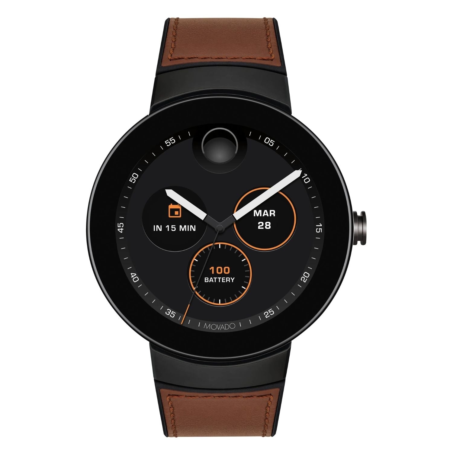 Movado Unisexs Connect Black Dial Watch 3660019 One Size