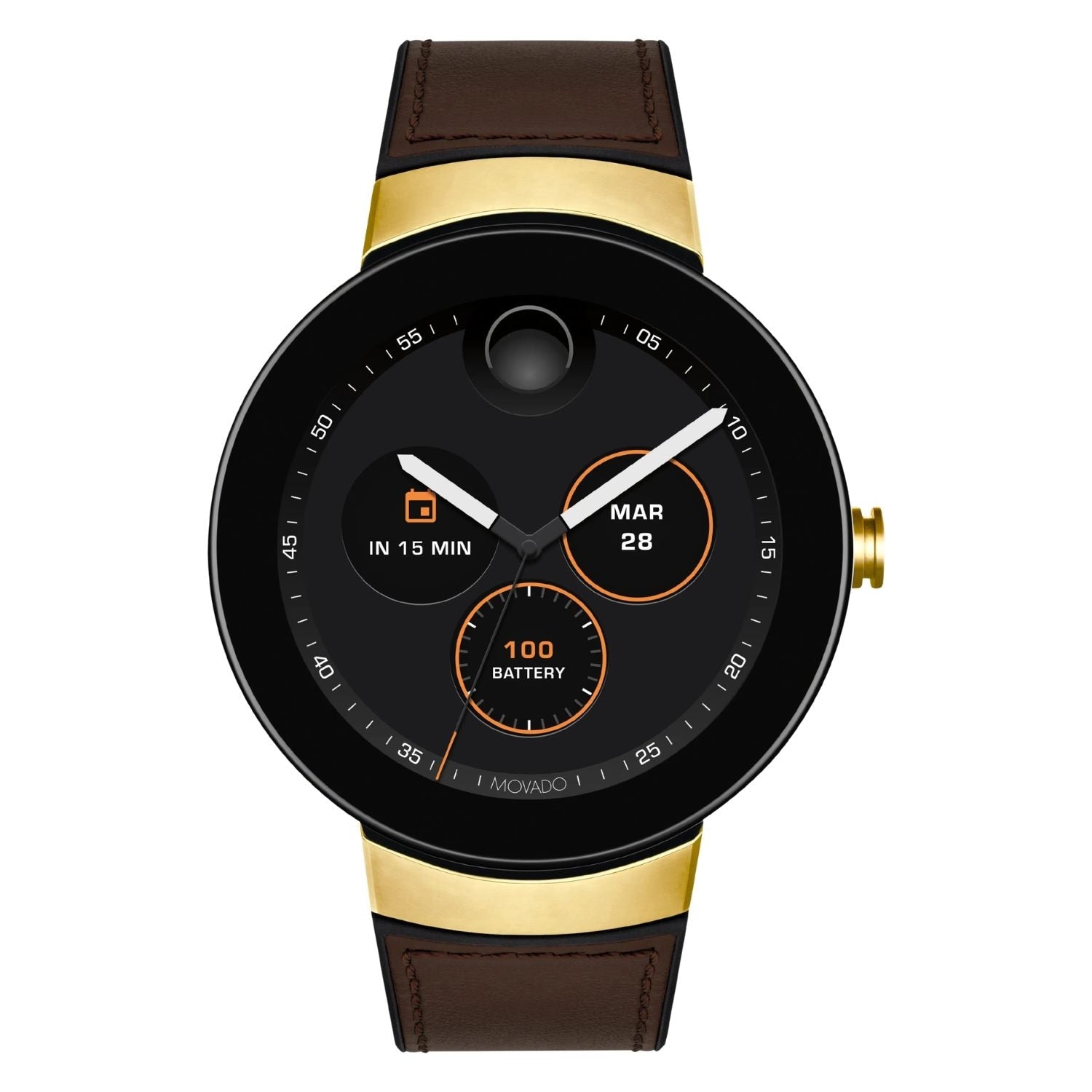 Movado Unisexs Connect Black Dial Watch 3660021 One Size
