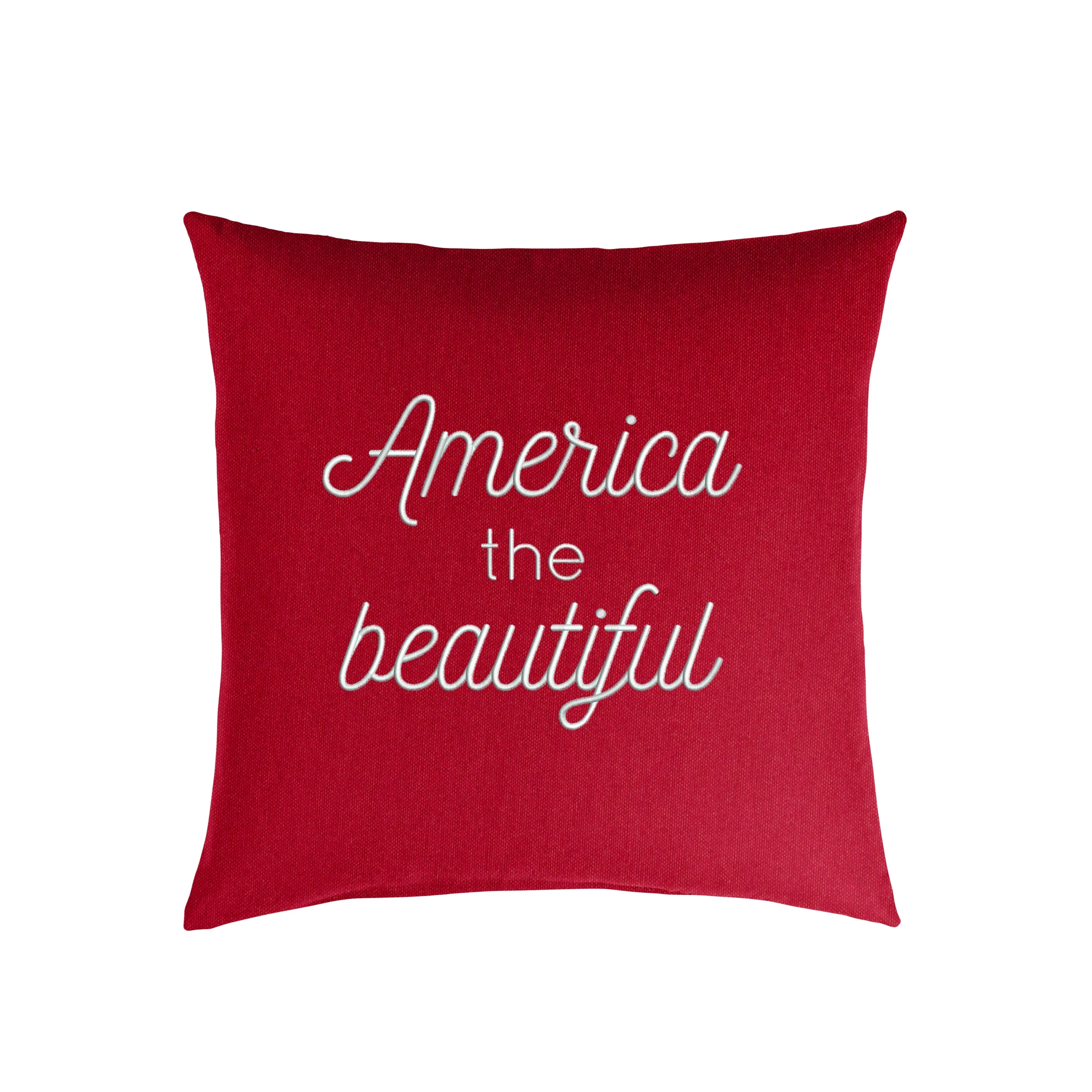 Mozaic Embroidered America The Beautiful Indoor Outdoor Square Pillow