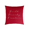 Mozaic Embroidered Faith Family Freedom Indoor Outdoor Square Pillow