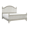 Mozz King Bed Arched Headboard Turned Finial Posts Gray Vertical Slats