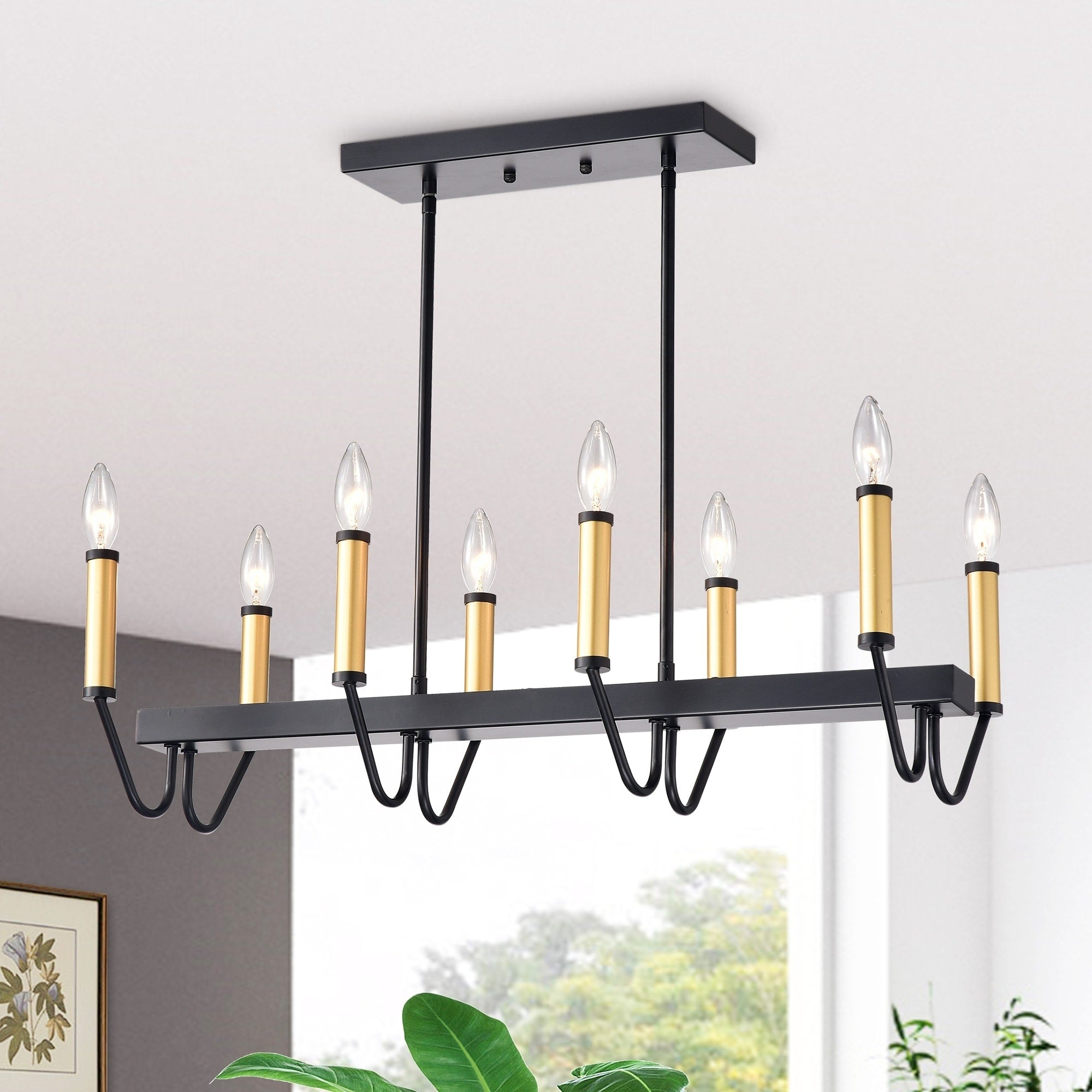 Muka Gold Black 8 Light Chandelier