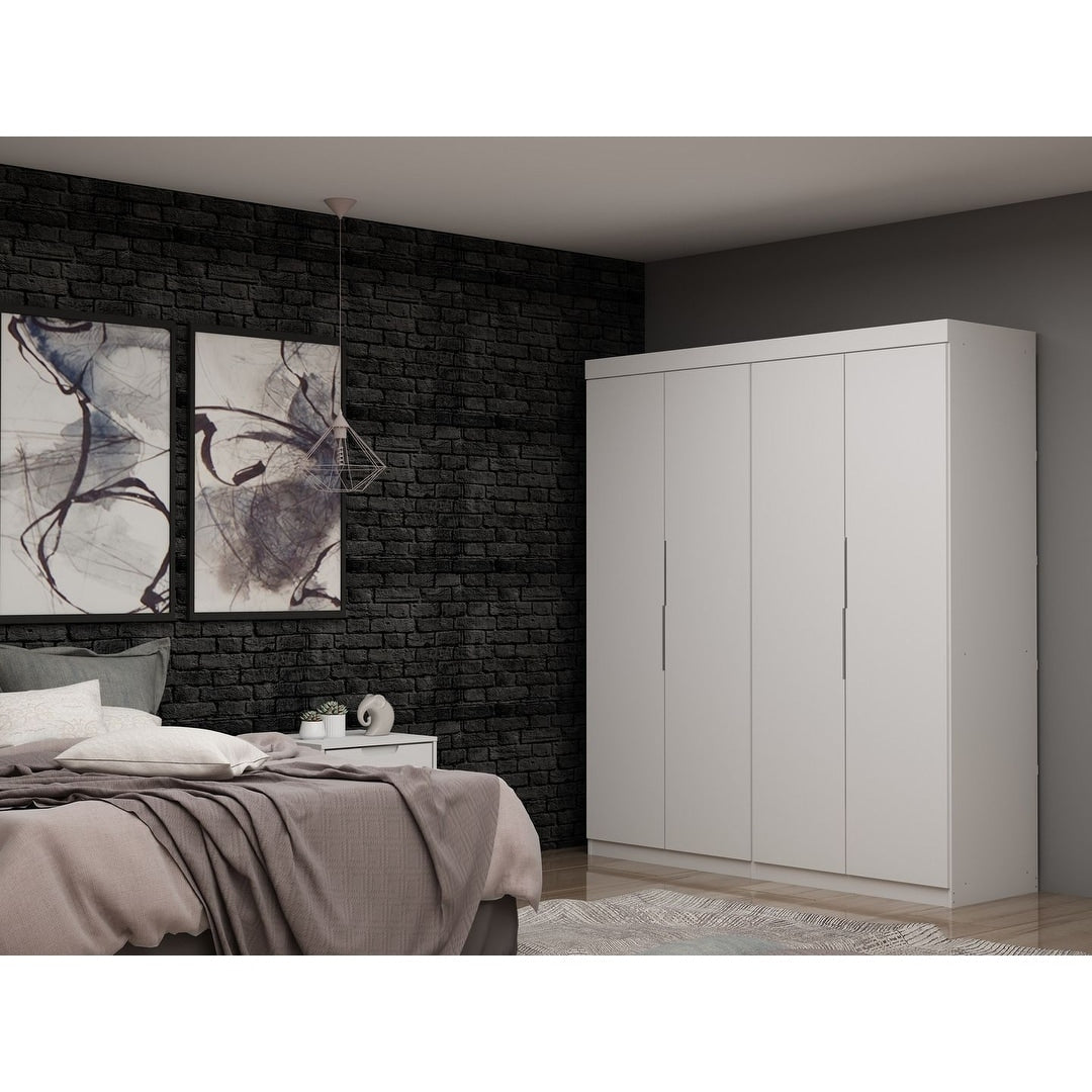 Mulberry 2 Sectional Modern Wardrobe Closet With 4 Drawers