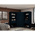 Mulberry 2.0 Semi Open 3 Sectional Modern 4 Drawer Wardrobe Corner Closet Set Of 3