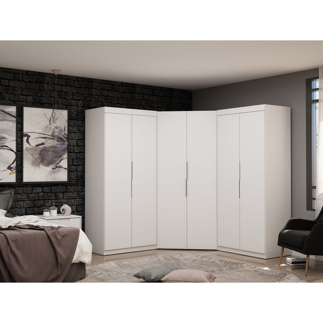 Mulberry 3.0 Sectional Modern Wardrobe 4 Drawer Corner Closet Set Of 3