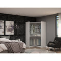 Mulberry Modern Open Corner Closet With 2 Hanging Rods