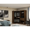 Mulberry Open 2 Sectional Modern Corner 2 Drawer Wardrobe Closet Set Of 2