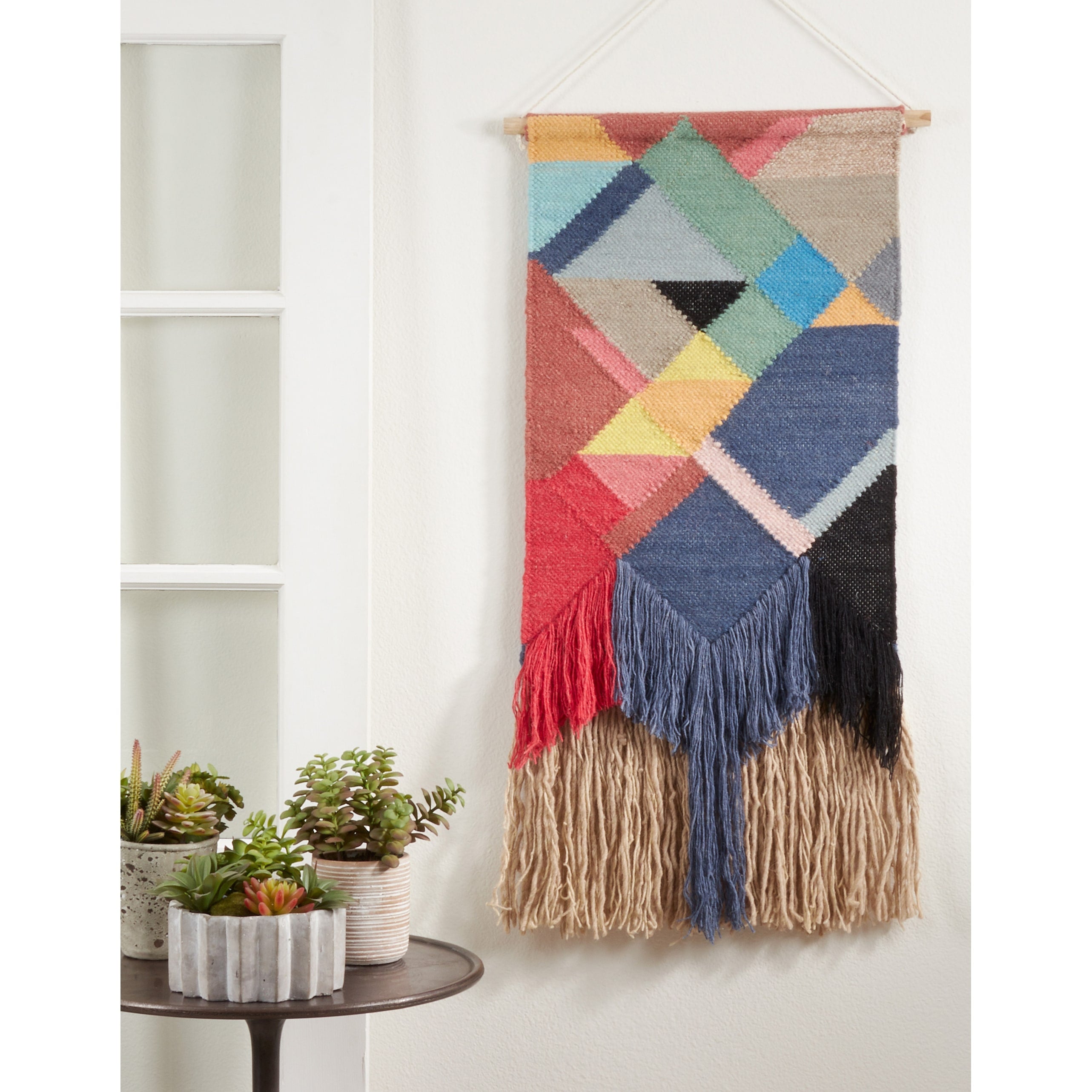Multi Colored Design Textured Woven Wall Hanging