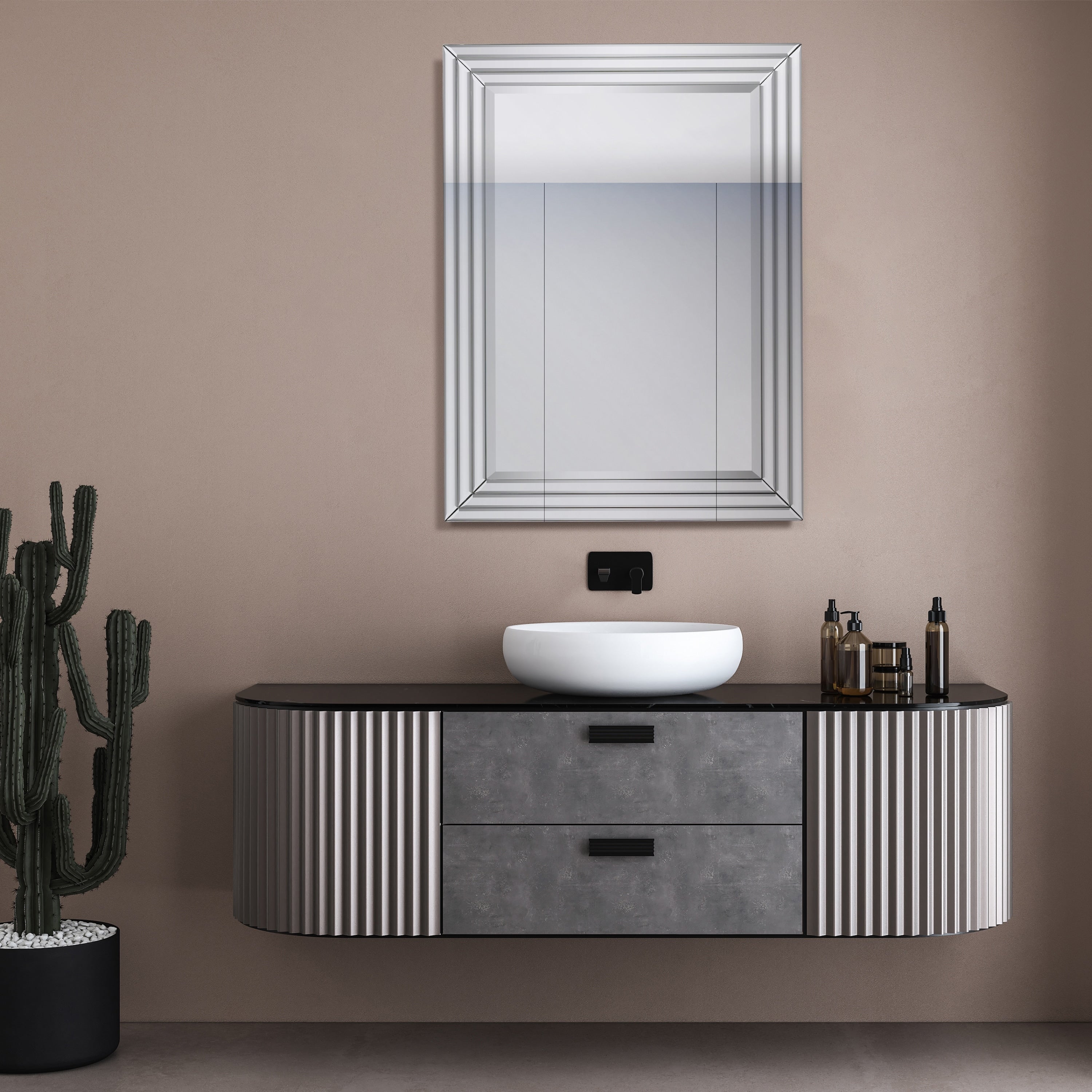 Multi Faceted Mirror Clear 30 In. X 1.38 In. X 40 In.