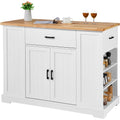 Multi Functional Kitchen Island With 2 Doors Adjustable Shelves Dining Room Storage Cabinet Serving Cart