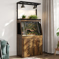 Multi Functional Reptile Terrarium Cabinet With Sliding Glass Doors Plant Shelf Storage Base Vivarium Stand With Lighting Bar