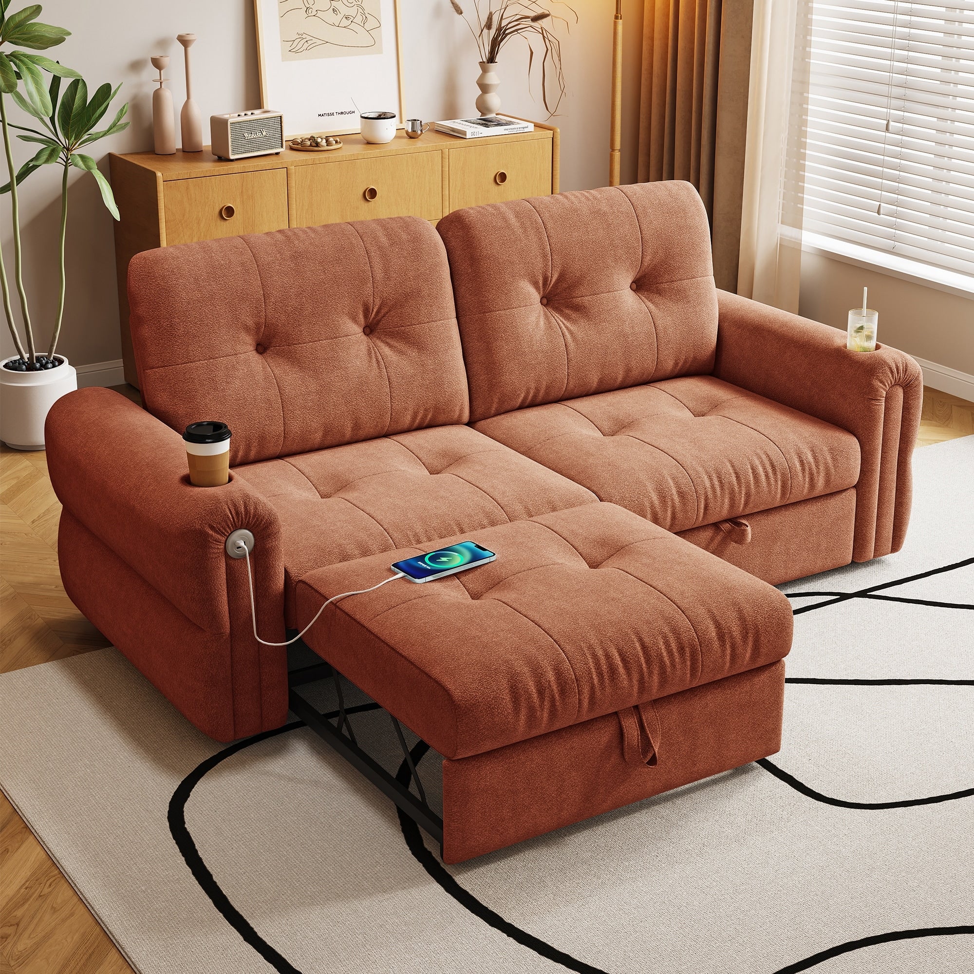 Multi Functional Sofa 77 Inch Convertible Sofa Bed And A 2 In 1 Piece Suitable For Both Sitting And Lying Down
