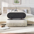 Multi Functional Storage Ottoman With Fringe Trim And Hidden Storage Compartment