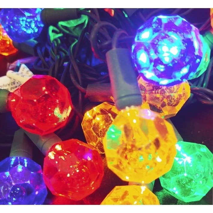 Multi Red Blue Yellow Orange Green Led Light String Set Of 25 Lights Crystal