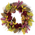 Burgundy Mums And Pomegranate Spiral Vine Wreath 28 Unlit N A