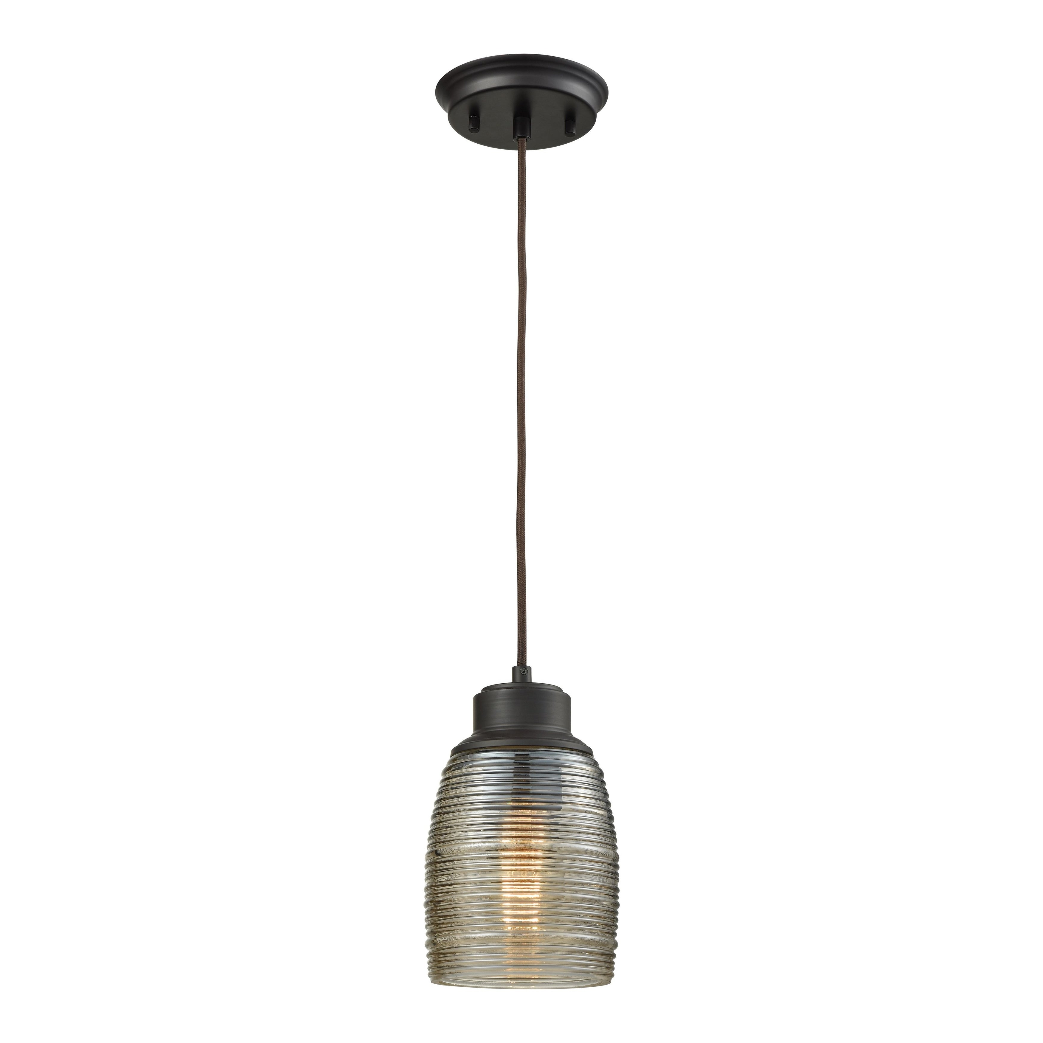 Muncie 5 Inch Wide 1 Light Pendant In Oil Rubbed Bronze 5In W X 5In D X 8In H