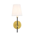 Mungo White Shade Gold Metal 1 Light Wall Sconce