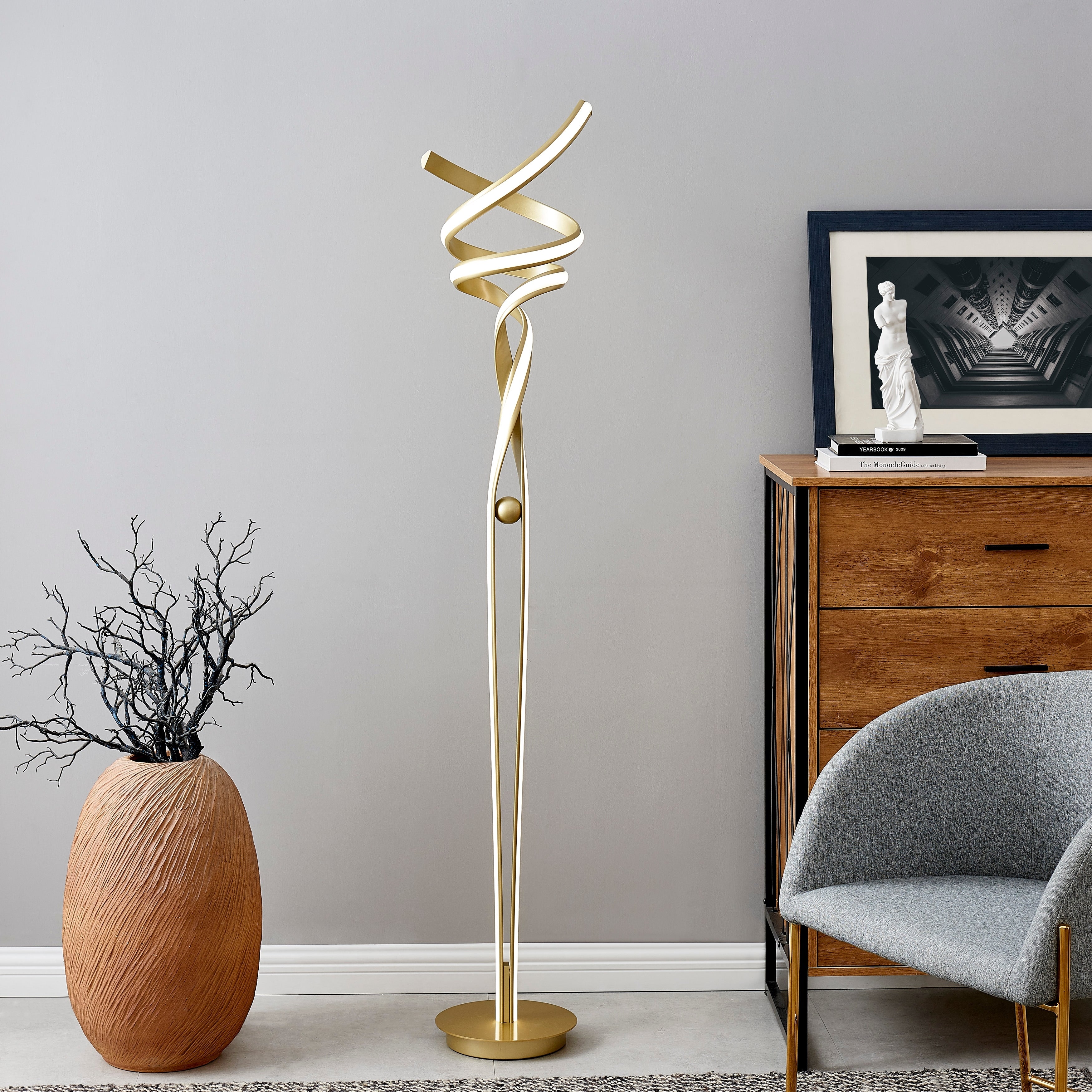 Silver Led Hamburg Floor Lamp
