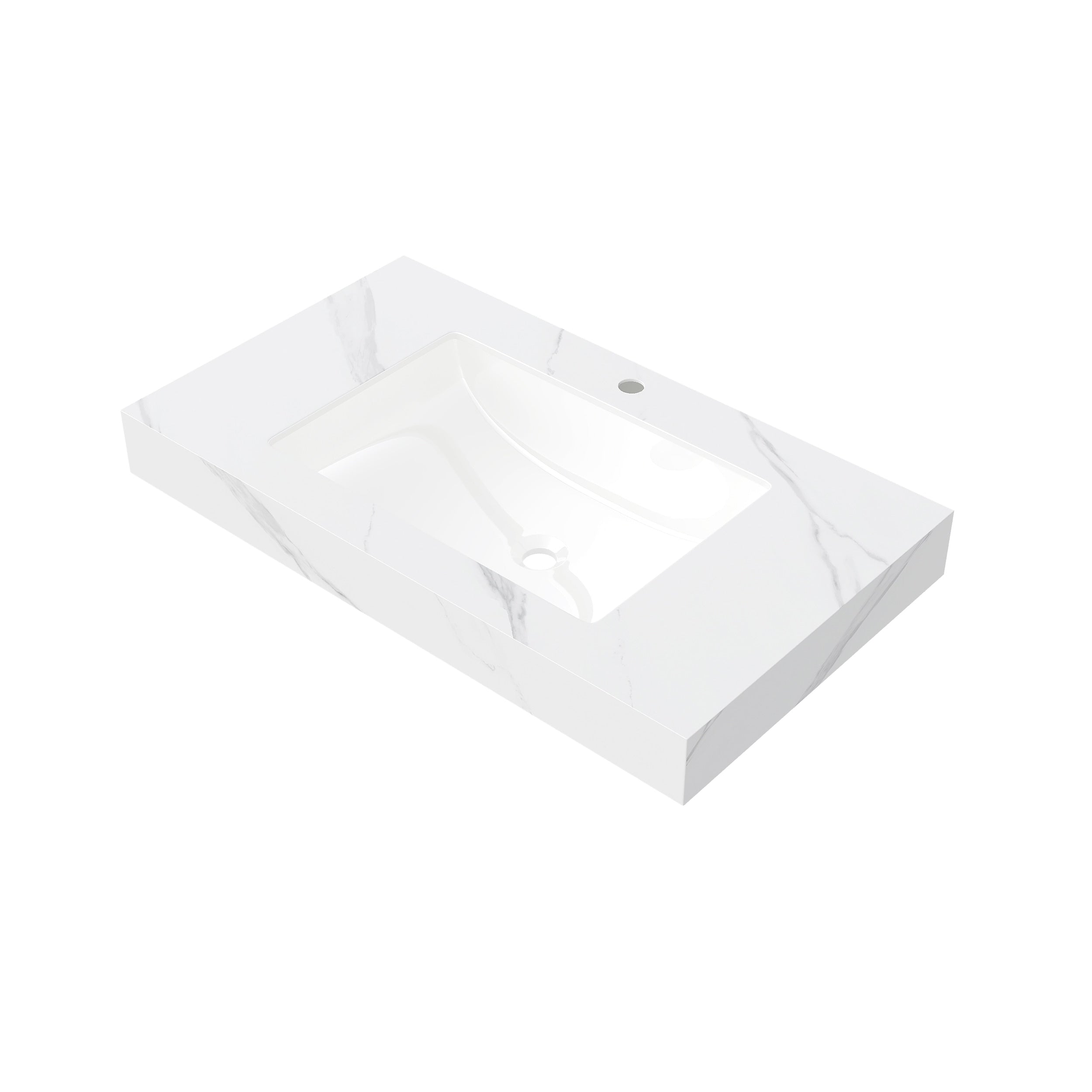 Muri Modern Sintered Stone Vanity Top With Undermount Ceramic Basin And Pre Drilled Faucet Hole By Gdfstudio