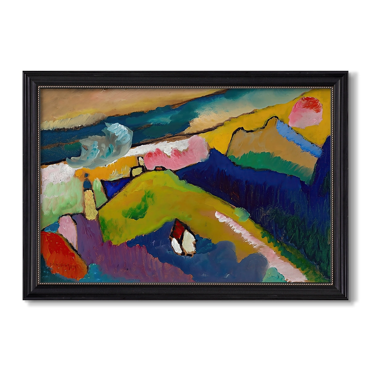 Murnau Mountain Landscape With 1910 Wassily Kandinsky Custom Framed Canvas