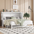 Murphy Bed Cabinet Queen With Storage Drawer And Charging Station Usb Port Solid Pine Murphy Bedframe For Home Office